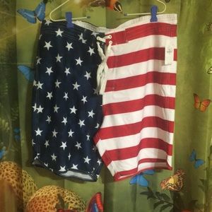 NWT mens American flag board shorts size 38